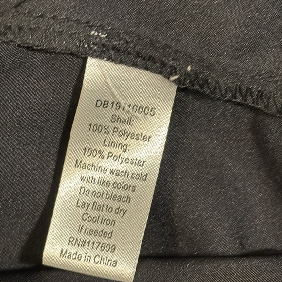 Black Pleated Dress‎ Downeaster women’s size medium  3/4 ruffle sleeves - Picture 10 of 10